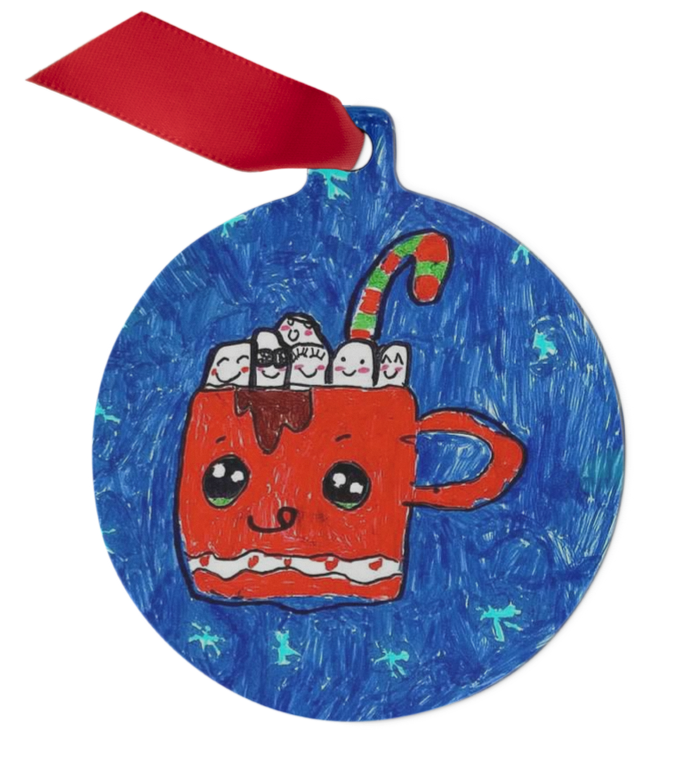 Yummy Mug of Holiday Cheer Ornament by Jaslynn